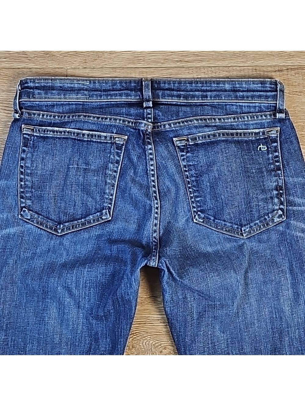 Rag & Bone Dre Low Rise Slim Boyfriend Distressed Destructed Jean in Harper Wash - Picture 10 of 16